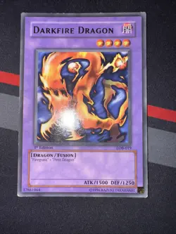Darkfire Dragon LOB-019 The Legend of Blue Eyes White Dragon 1st Edition - Image 1