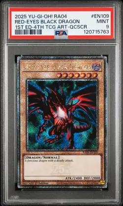 Red-eyes Black Dragon RA04-EN109 1st Edition-4th QCR Yugioh PSA 9 *763 - Image 1