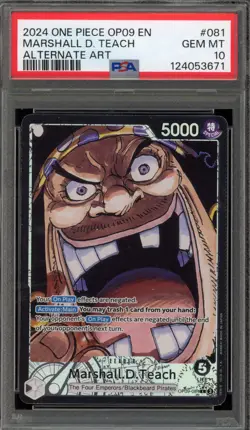 One Piece CCG Marshall.D.Teach Alternate Art OP09-081 PSA 10 Gem Mint - Image 1
