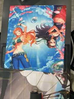 One Piece TCG 2 Player Official Promotional Play Mat Nami/Nico Robin 24x28 - Image 1