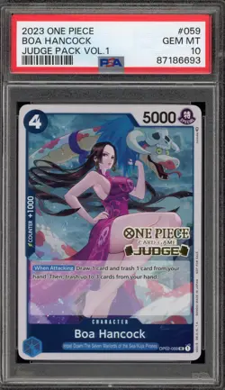 One Piece CCG Boa Hancock Judge Pk. Vol. 1 OP02-059 PSA 10 Gem Mint - Image 1