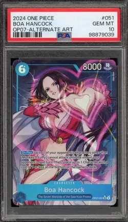 One Piece CCG Boa Hancock Alternate Art OP07-051 PSA 10 Gem Mint - Image 1