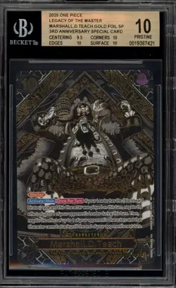 One Piece CCG Marshall.D.Teach 3rd Anniversary Special Gold Foil OP09-093 BGS 10 - Image 1