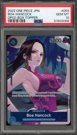 One Piece CCG Boa Hancock Box Topper Japanese OP02-059 PSA 10 Gem Mint - Image 1