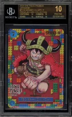 One Piece CCG Monkey.D.Luffy One Piece Day Premium Card P-110 BGS 10 BLACK LABEL - Image 1