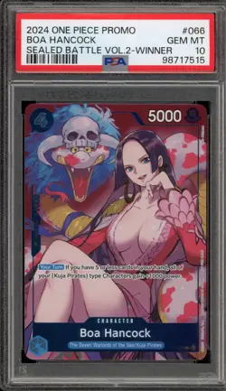 One Piece CCG Boa Hancock Sealed Battle Vol.2 Winner Promo P-066 PSA 10 Gem Mint - Image 1