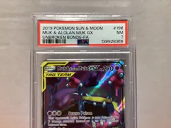2019 Muk & Alolan Muk GX 196/214 Sun And Moon Unbroken Bonds PSA 7 Pokemon TCG - Image 2
