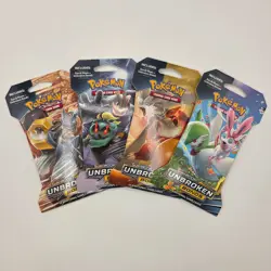 Pokemon Sun & Moon Unbroken Bonds Booster Pack Art Set Sealed Lot 4 DK0236 - Image 1