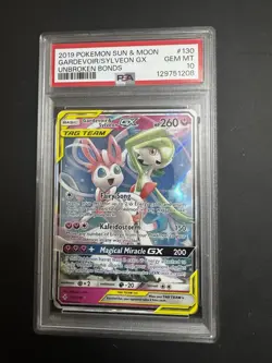 PSA 10 Gardevoir & Sylveon GX 130/214 Pokemon Sun & Moon Unbroken Bonds 2019 - Image 1