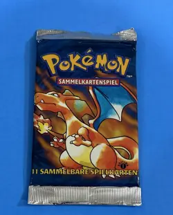 Pokemon 1st Edition Base Set Booster Pack SEALED Charizard Artwork German - Image 1