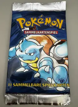 1999 German Pokemon 1st Edition Base Set Pack Sealed Blastoise Art - Image 1
