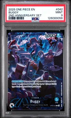 2025 ONE PIECE ENGLISH VERSION 2ND ANNIVERSARY SET #042 BUGGY PSA 9 - Image 1