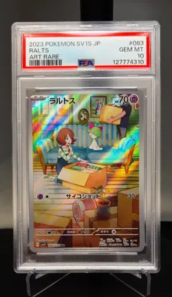PSA 10 GEM MINT Ralts Art Rare 083/078 - Japanese Scarlet ex SV1S Pokemon Card - Image 2