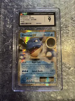 CGC 9 MINT Blastoise EX 21/108 Holo Ultra Rare XY Evolutions 2016 Pokemon Card - Image 1