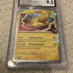 CGC Mint 9.5 Team Rocket’s Zapdos 070/182 Holo Rare Pokemon TCG Card Graded - Image 3
