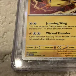 CGC Mint 9.5 Team Rocket’s Zapdos 070/182 Holo Rare Pokemon TCG Card Graded - Image 4