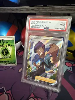 Pokemon Hop Full Art Holo Rare Trainer Card SWSH 2020 Champions Path #073 PSA 9 - Image 2