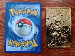 1999 Mewtwo 10/102 Base Set Unlimited Holo Rare Pokemon Card & 23K Gold Plated - Image 2