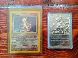 1999 Mewtwo 10/102 Base Set Unlimited Holo Rare Pokemon Card & 23K Gold Plated - Image 3