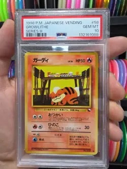 Pokemon 1998 Growlithe Japanese Vending Series III #58 PSA 10 Gem Mint Tcg Card - Image 2