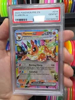 Pre En-Prismatic Evolutions Surprise Box Flareon Ex #14 PSA 10 Pokemon Tcg Card - Image 2