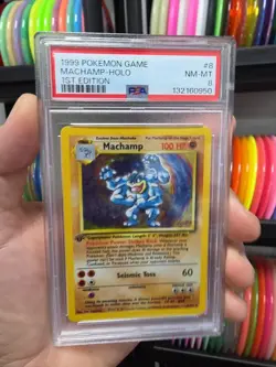 1999 Pokemon Machamp Holo 1st Edition Card #8 PSA 8 NM-MT Tcg Card Base - Image 4