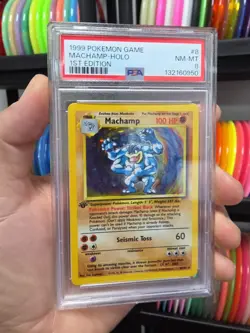 1999 Pokemon Machamp Holo 1st Edition Card #8 PSA 8 NM-MT Tcg Card Base - Image 5