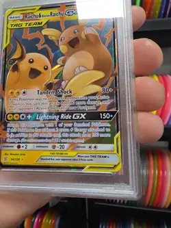 PSA 9 Mint Pokemon Raichu Alolan Raichu GX 54 Unified Minds Tag Team Tcg Card - Image 4
