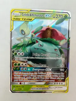Pokemon TCG Celebi & Venusaur GX Holo Ultra Rare Card Team Up 1/181 - Image 1