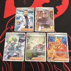 Pokemon 5 Card Lot - Full Art Trainer Ultra Rares & Special Illustration Rare NM - Image 1