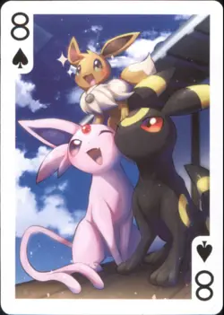 Japan PALCITY Pokemon Playing Card Poker Set #8 of Spades Eevee, Espeon, Umbreon - Image 1