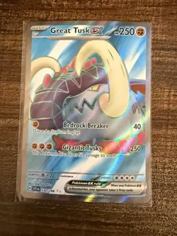 Great Tusk ex 230/198 Full Art Pokemon Card- Near Mint- SV Base Set - Image 1