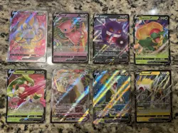 Pokemon SWSH Fusion Strike - (8)-Card V and VMAX Lot (Gengar, Mew, and more) - Image 1