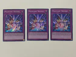 Yugioh - Magicians' Defense x 3 - Secret Rare 1st Edition NM - Free Holo Card - Image 1