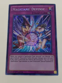 Yugioh - Magicians' Defense x 3 - Secret Rare 1st Edition NM - Free Holo Card - Image 3