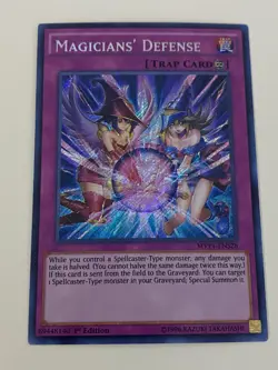 Yugioh - Magicians' Defense x 3 - Secret Rare 1st Edition NM - Free Holo Card - Image 4