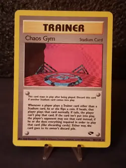 CHAOS GYM 102/132 Gym Challenge Pokemon Card Unlimited Rare Near-Mint WOTC - Image 1