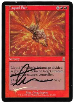 MTG M:tG ODYSSEY Liquid Fire FOIL - SIGNED by Greg Staples! - Image 1