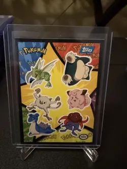 1999 Topps Blue Pokemon Movie Edition Sticker Snorlax Scyther Lapras Clefairy - Image 1