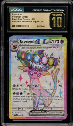 Pokemon Espeon ex Prismatic Evo. Figure Coll. Promo SVP EN 175 CGC 10 Pristine - Image 1