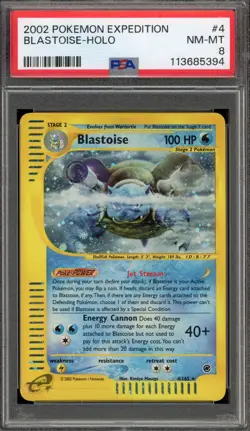 Pokemon Blastoise Expedition Holo Rare #4 PSA 8 - Image 1