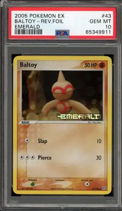 Pokemon Baltoy EX Emerald Reverse Holo #43 PSA 10 Gem Mint - Image 1