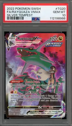 Pokemon Rayquaza VMAX Silver Tempest Trainer Gallery Full Art #TG20 PSA 10 - Image 1