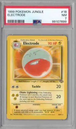 1999 Pokemon Jungle, #18, Electrode, PSA 7, NM, Rare - Image 1