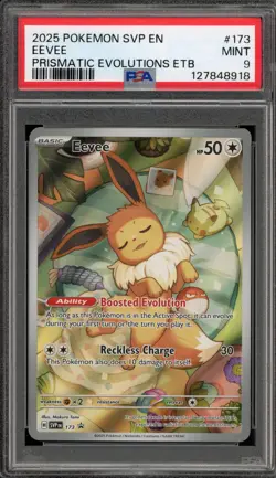 Pokemon Eevee Prismatic Evolutions ETB Promo SVP EN 173 PSA 9 Mint - Image 1