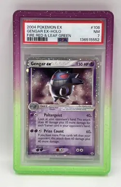 2004 POKEMON EX FIRE RED & LEAF GREEN #108 GENGAR EX-HOLO PSA 7 - Image 1