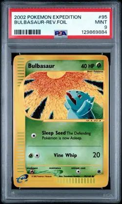 PSA 9 Mint Bulbasaur 95/165 Reverse Holo 2002 Pokemon Expedition - Image 1