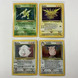 Pokemon TCG (Scyther, Zapdos, Chansey, Clefable) Holo Base Set Lot - Image 1