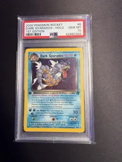 Pokemon Dark Gyarados 1st Edition Team Rocket Holo #8 PSA 10 English - Image 1