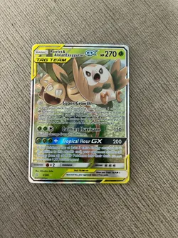 2019 Pokemon Unified Minds Rowlet Alolan Exeggutor GX Full Art #1/236 - Image 1